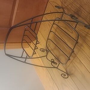 Longaberger 2 Tier Black Metal Wroght Iron Home Accent Stand